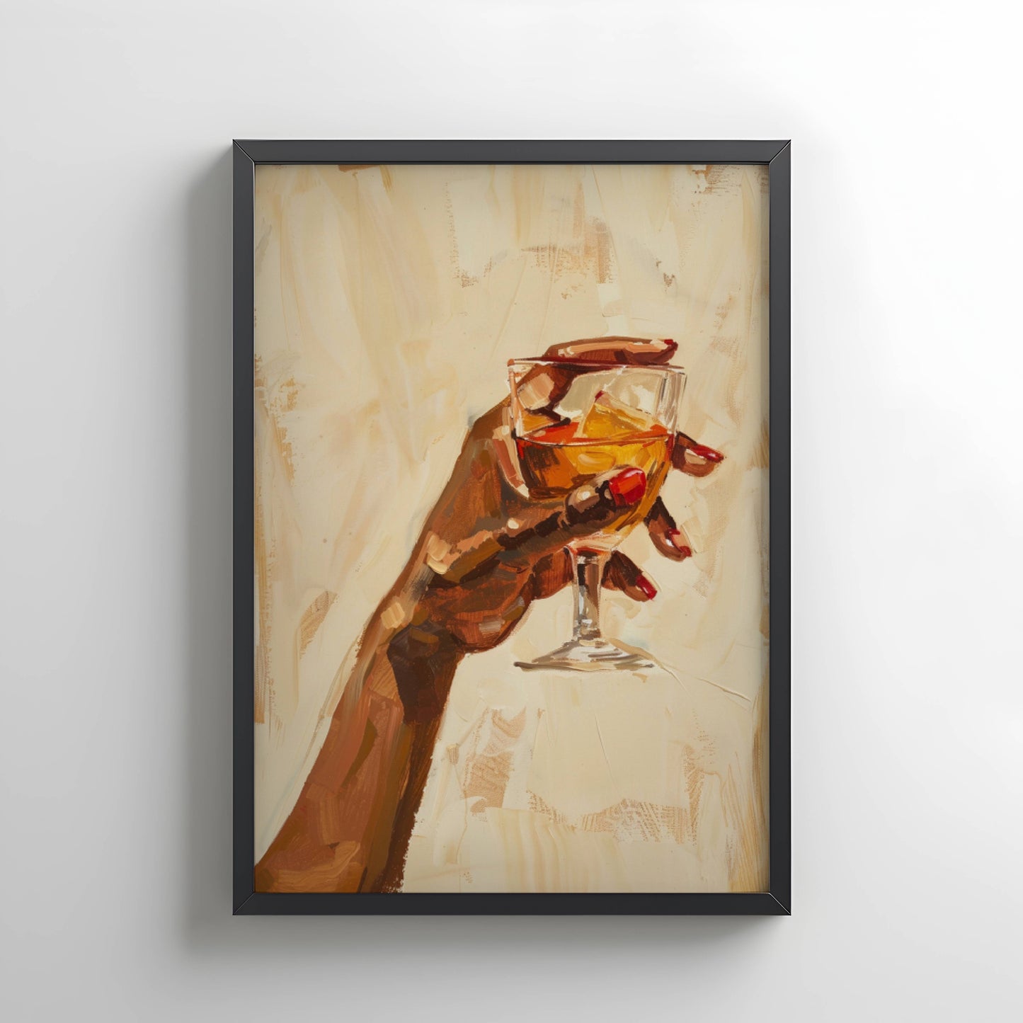 Black Woman Brandy Glass Wall Art