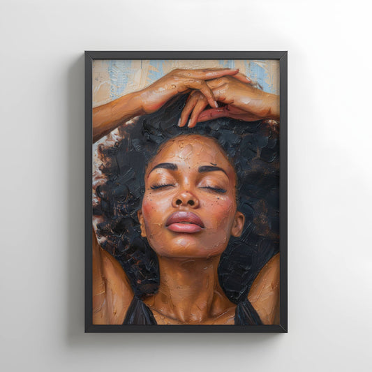 Black Woman Serene Portrait Wall Art