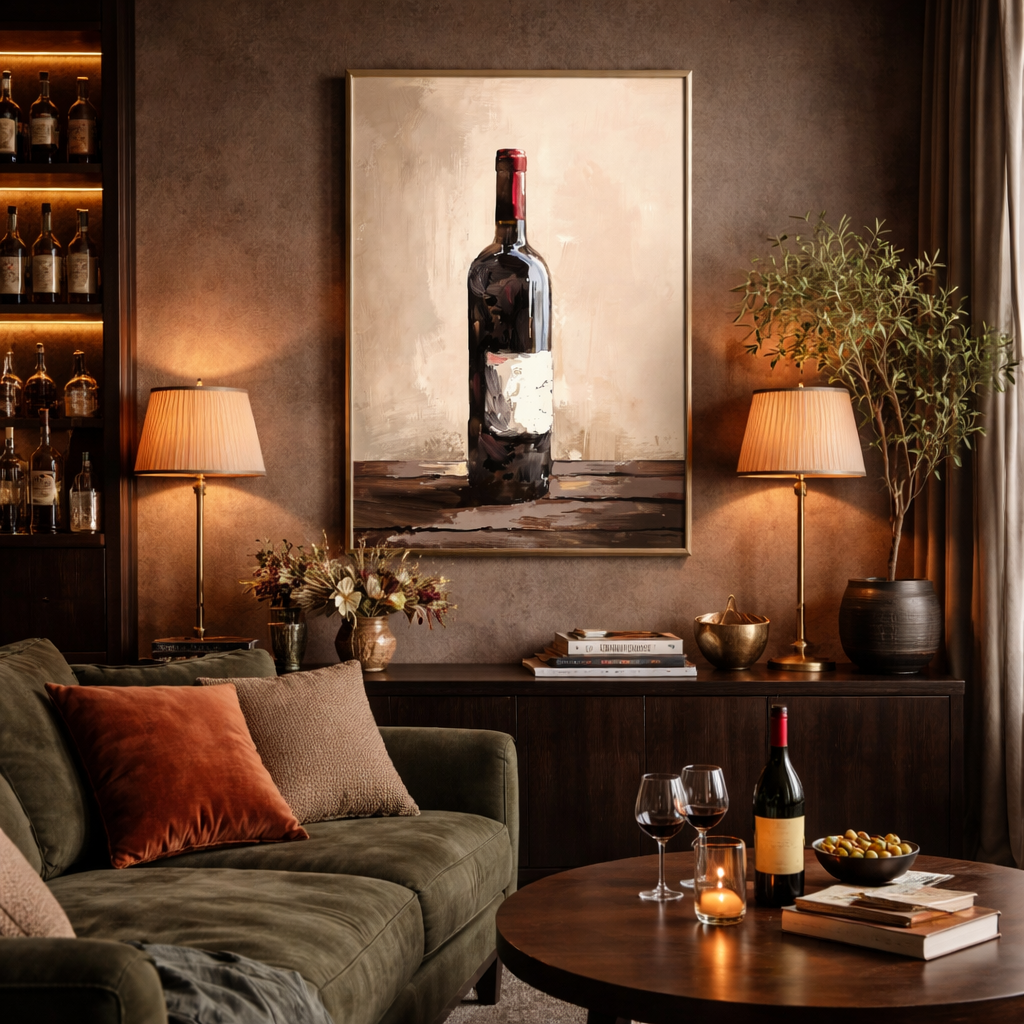 Red Wine Bottle Wall Art