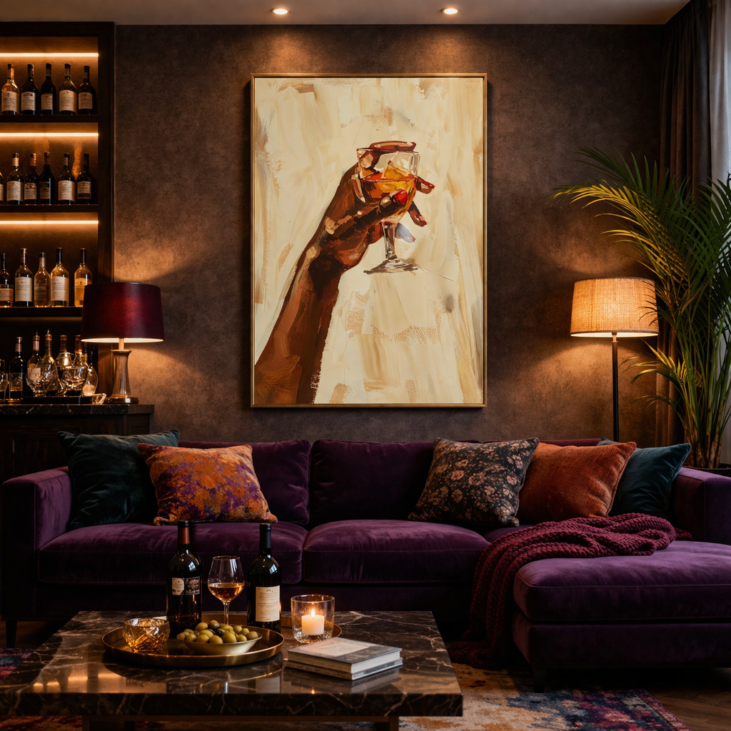 Black Woman Brandy Glass Wall Art