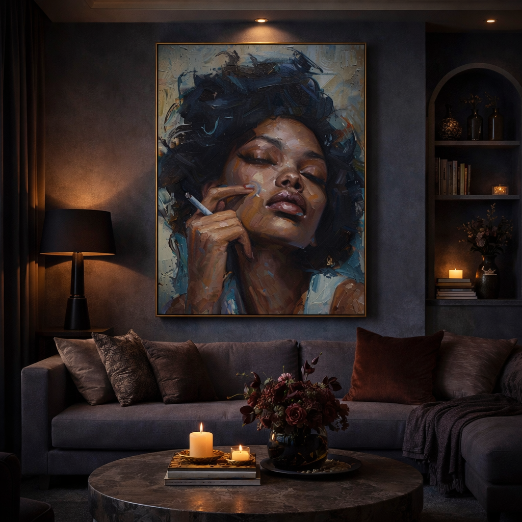 Black Woman Unbothered Portrait Wall Art